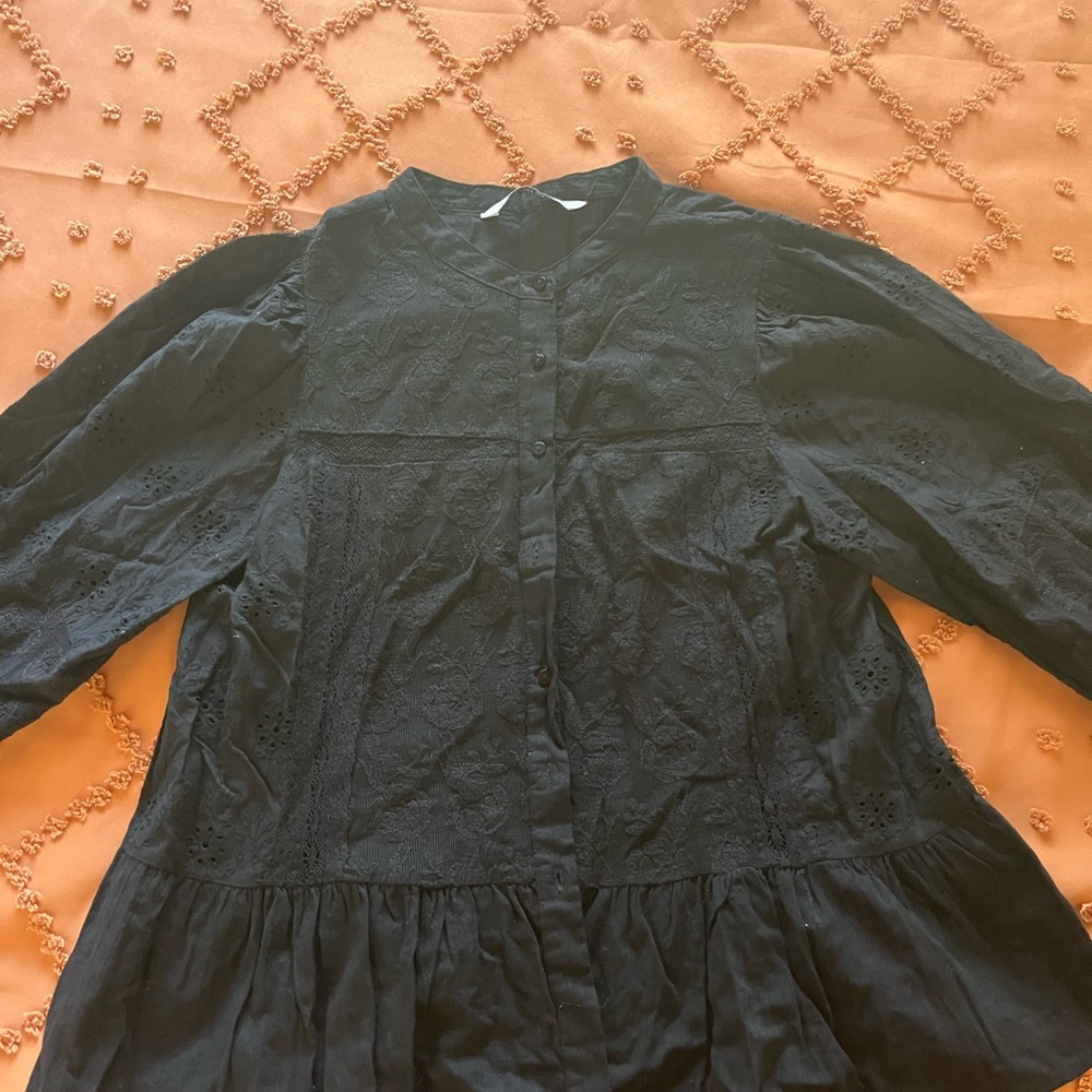 Zara Black Lace Blouse